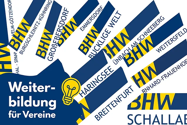 Collage aus durcheinandergewirbelten Logos der BHW Bildungswerke
