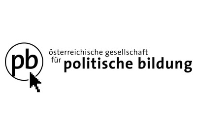 Das Bild zeigt das Logo der Österreichischen Gesellschaft für politische Bildung. In mittelgrauem Farbton liest man die Kleinbuchstaben pb, die inmitten eines Kreises stehen. Rechts unten zeigt ein Mauspfeil in den Kreis hinein.