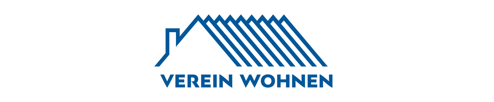 Das Headerbild zeigt das Logo des Verein Wohnen. Darauf ist der Dachstuhl eines Hauses in blauer Farbe zu sehen. Darunter steht Verein Wohnen, in Blockbuchstaben und in blauem Farbton.